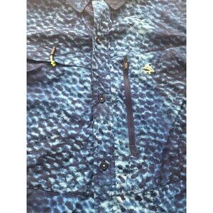Men’s LOCO SKAILZ Fishing Short Sleeve Button Up Graphic Shirt Sz L